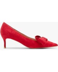 Daniel - Stormi Red Suede Kitten Heel Court Shoes - Lyst