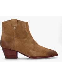 Ash - Fame Antilope Suede Western Ankle Boots - Lyst