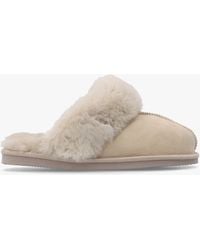 Daniel - Shut Taupe Sheepskin Twinface Slippers - Lyst