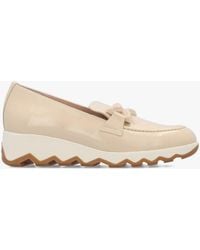 Wonders - Simon Patent Leather Low Wedge Loafers - Lyst