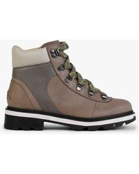 Sorel - Lennox Stone Green Laurel Leaf Leather Hiker Stkd Waterproof Boots - Lyst