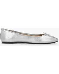 COACH - Abigail Silver Metallic Leather Ballet Pumps - Lyst