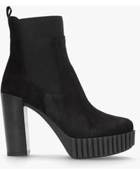 Alpe - Ablush Black Suede Platform High Heel Ankle Boots - Lyst