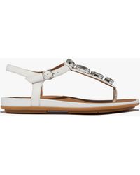 Fitflop - Gracie Ultra Jewel Ultra Leather T-Bar Sandals - Lyst