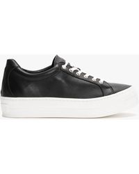 Daniel - Piccadilly Circus Black Leather Flatform Trainers - Lyst
