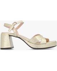 Wonders - Zaida 20 Platino Leather Block Heel Platform Sandals - Lyst