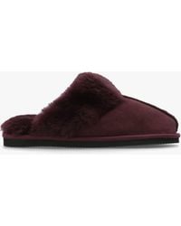 Daniel - Shut Burgundy Sheepskin Twinface Slippers - Lyst