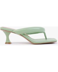 Daniel - Evelyn Green Leather Pillow Strap Heeled Sandals - Lyst
