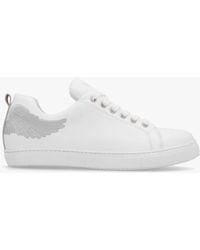 Martel - Angels Ease White Leather Silver Wing Trainers - Lyst