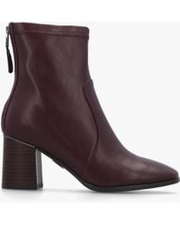Moda In Pelle - Petras Burgundy Zip Block Heel Ankle Boots - Lyst