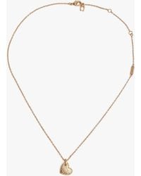 COACH - Textured C Logo Heart Necklace - Lyst