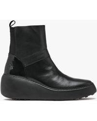 Fly London - Doxe & Patent Wedge Ankle Boots - Lyst