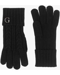 Guess - Knitted G Logo Gloves - Lyst