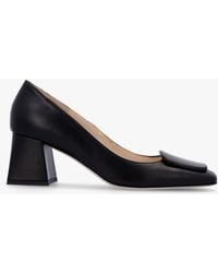 Daniel - Nessie Black Leather Block Heel Court Shoes - Lyst