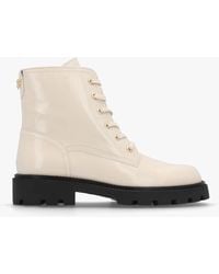Alpe - Acorn White Patent Leather Lace Up Ankle Boots - Lyst
