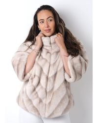 Daniel - Shaded Stripe Short Sleeve Faux Fur Jacket - Lyst