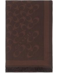 COACH - Bias Signature C Maple Wool Mix Oblong Scarf - Lyst