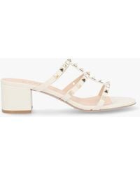 Daniel - Studder Off Leather Embellished Block Heeled Mules - Lyst