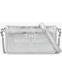 Marc Jacobs - The Metallic Leather Chain Silver Mini Cross-body Bag - Lyst