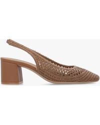 Daniel - Rosie Tan Woven Sling Back Heeled Court Shoes - Lyst