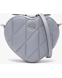 COACH - Heart Quilted Grey Blue Leather Cross-body Bag - Lyst
