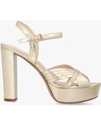 Daniel - Avery Gold Platform Heeled Sandals - Lyst