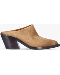 COACH - Paloma Coconut Suede Western Block Heel Backless Mules - Lyst