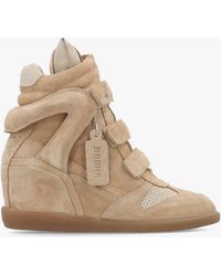 Bronx - Jae-Yy Sand Suede High Top Wedge Trainers - Lyst