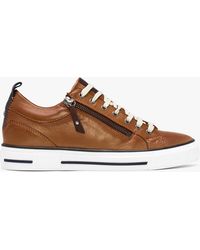 Moda In Pelle - Brayleigh Tan Leather Trainers - Lyst