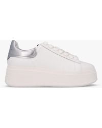 Ash - Moby White Dark Silver Leather Trainers - Lyst