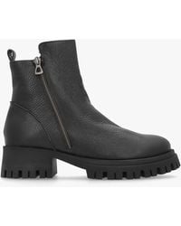 Daniel - Lagos Black Leather Chunky Low Block Heel Ankle Boots - Lyst