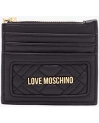 Love Moschino - Diamond Quilt Nero Card Holder - Lyst