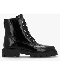Alpe - Acorn Black Patent Leather Lace Up Ankle Boots - Lyst