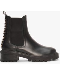 Daniel - Iris Black Leather Chain Detail Chelsea Boots - Lyst