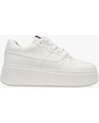 Ash - Match Off White Chrome Free Leather Flatform Trainers - Lyst