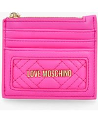 Love Moschino - Diamond Quilt Fuxia Card Holder - Lyst
