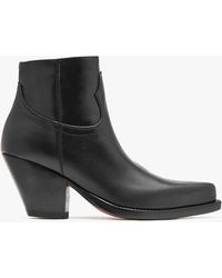 Sonora Boots - Jalapeno Belt Black Leather Western Ankle Boots - Lyst