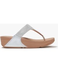 Fitflop - Lulu Crystal Embellished Steeled Toe Post Sandals - Lyst