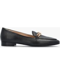 DONNA LEI - Galia Black Pebbled Leather Loafers - Lyst