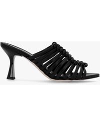 Daniel - Notty Black Leather Knotted Strap Heeled Mules - Lyst