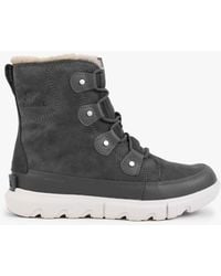 Sorel - Explorer Ii Joan Faux Fur Waterproof Boot In Grill, Fawn - Lyst