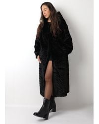 Daniel - Faux Fur Longline Hooded Coat - Lyst