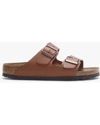 Birkenstock - Arizona Ginger Brown Natural Leather Two Bar Mules - Lyst