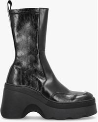 Miista - Deandra Black Leather Chunky Calf Boots - Lyst