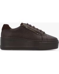 Daniel - Vippy Textured Leather Flatform Trainers - Lyst