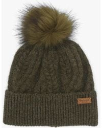 Barbour - Elsdon Cable Knit Beanie Hat - Lyst