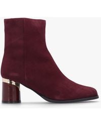 Daniel - Penelope Burgundy Suede Gold Trim Heeled Ankle Boots - Lyst