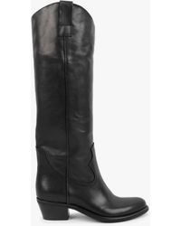 Daniel - Kermax Black Leather Western Knee Boots - Lyst