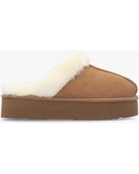 Daniel - Shut Platform Tan Twinface Sheepskin Slippers - Lyst