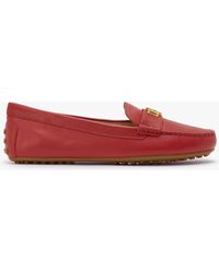 Lauren by Ralph Lauren - Barnsbury Red Leather Loafers - Lyst